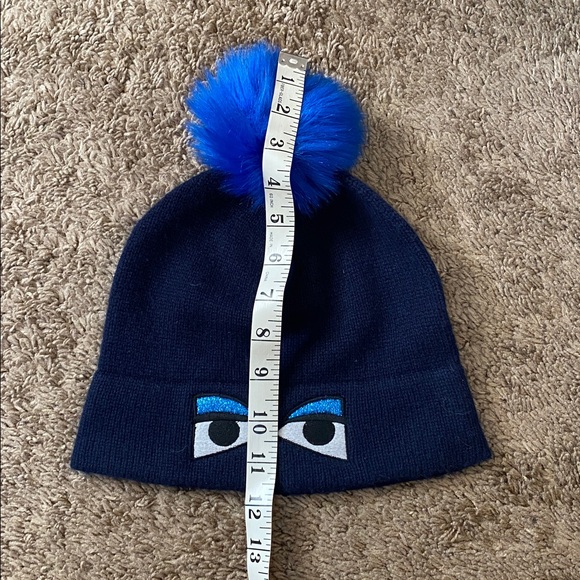 Henri Bendel Cashmere Monster Eye Beanie Blue Pom Pom Beanie Hat main image 6